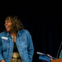 Emcee keying of the Women's Commission Jennifer Palm Community Impact award